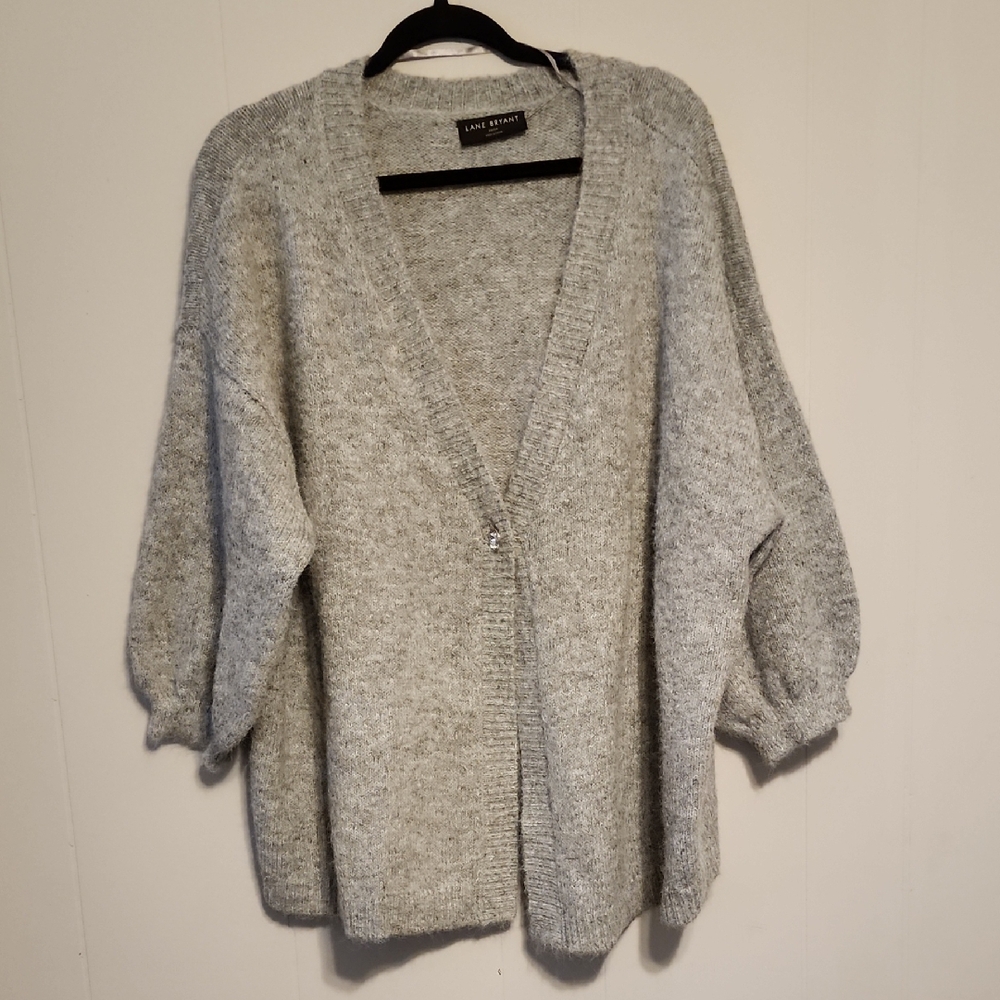 Lane Bryant Heather Gray Knit Cardigan